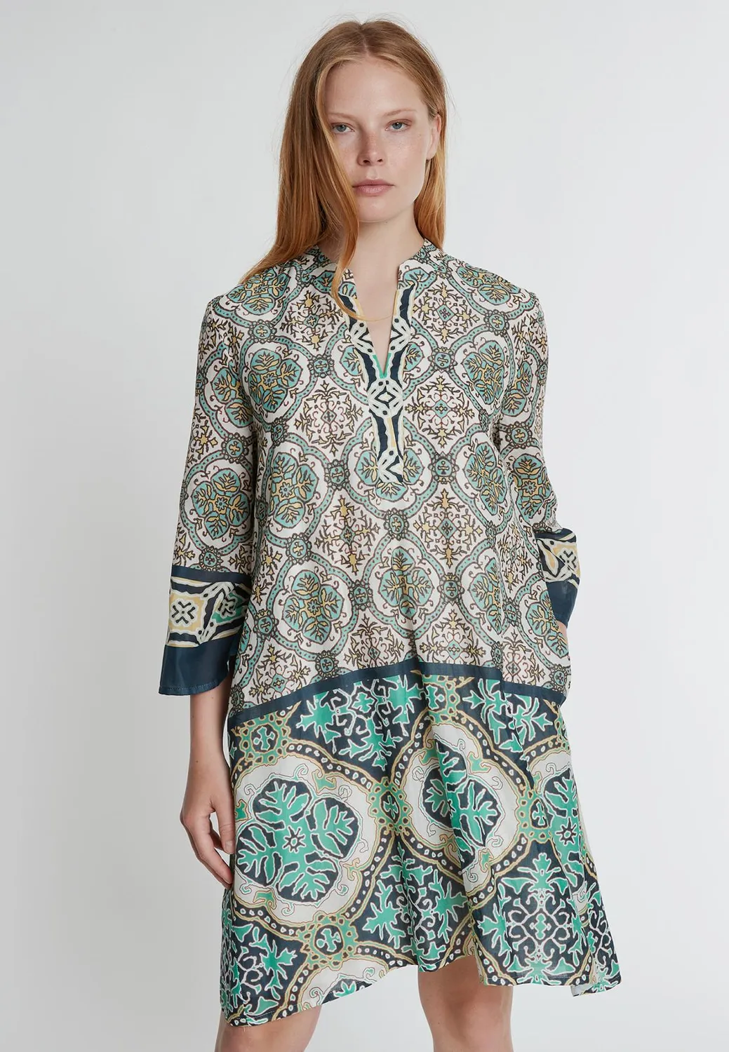 Ana Alcazar Kahli abito camicia lungo fantasia paisley