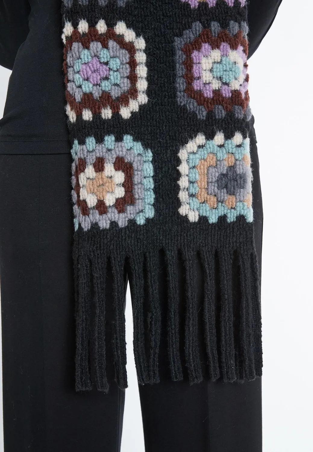 Ana Alcazar Sabata sciarpa lana patchwork