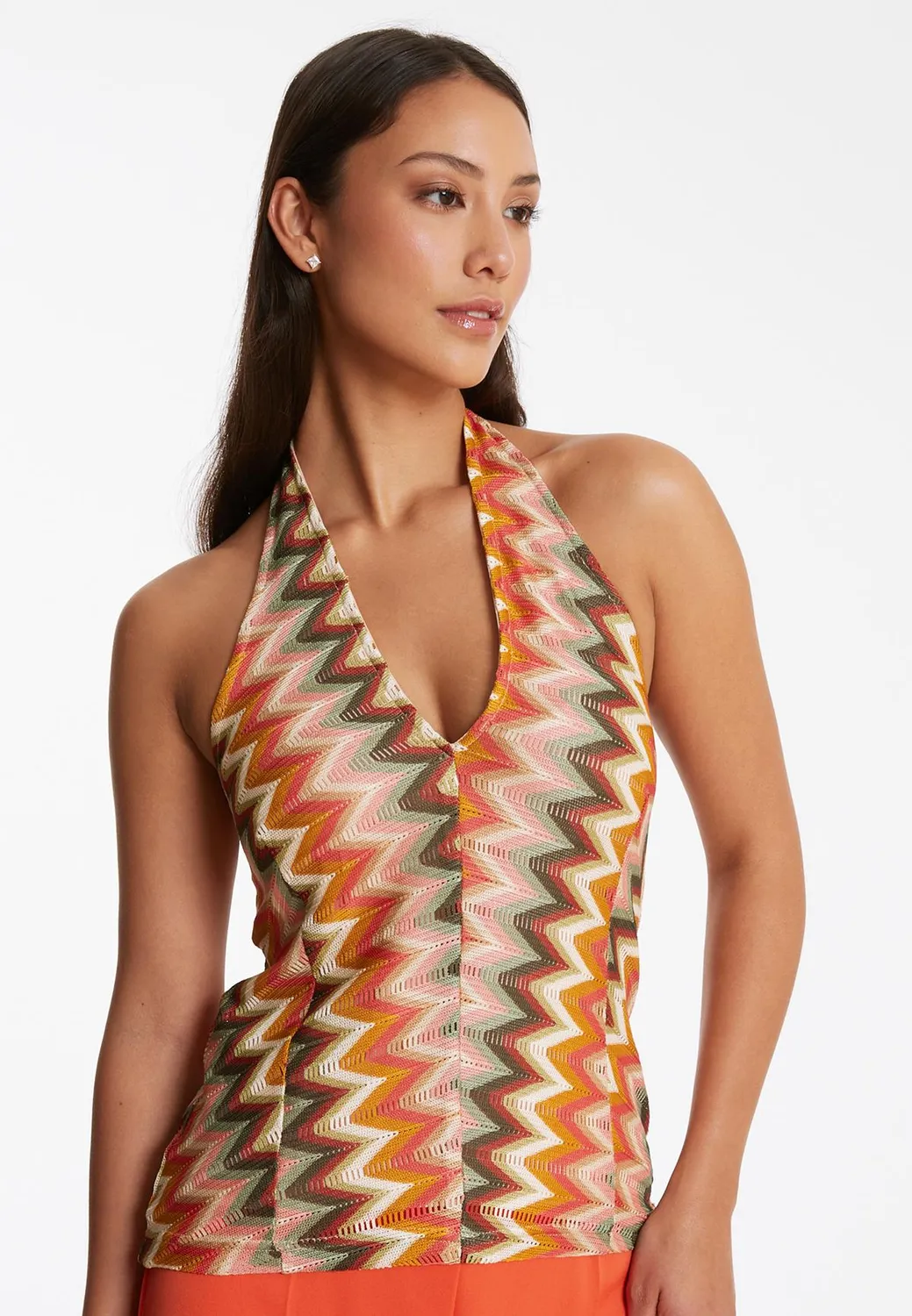 Ana Alcazar Poline top maglia fantasia zigzag