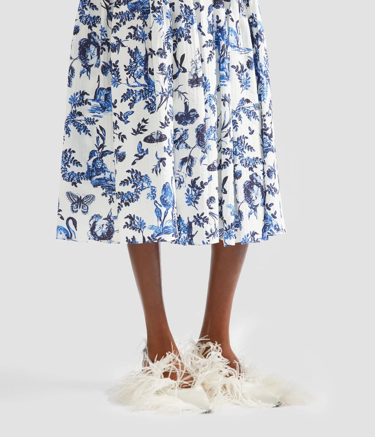 Erdem Crinkled Jacquard Midi Full Skirt gonna midi