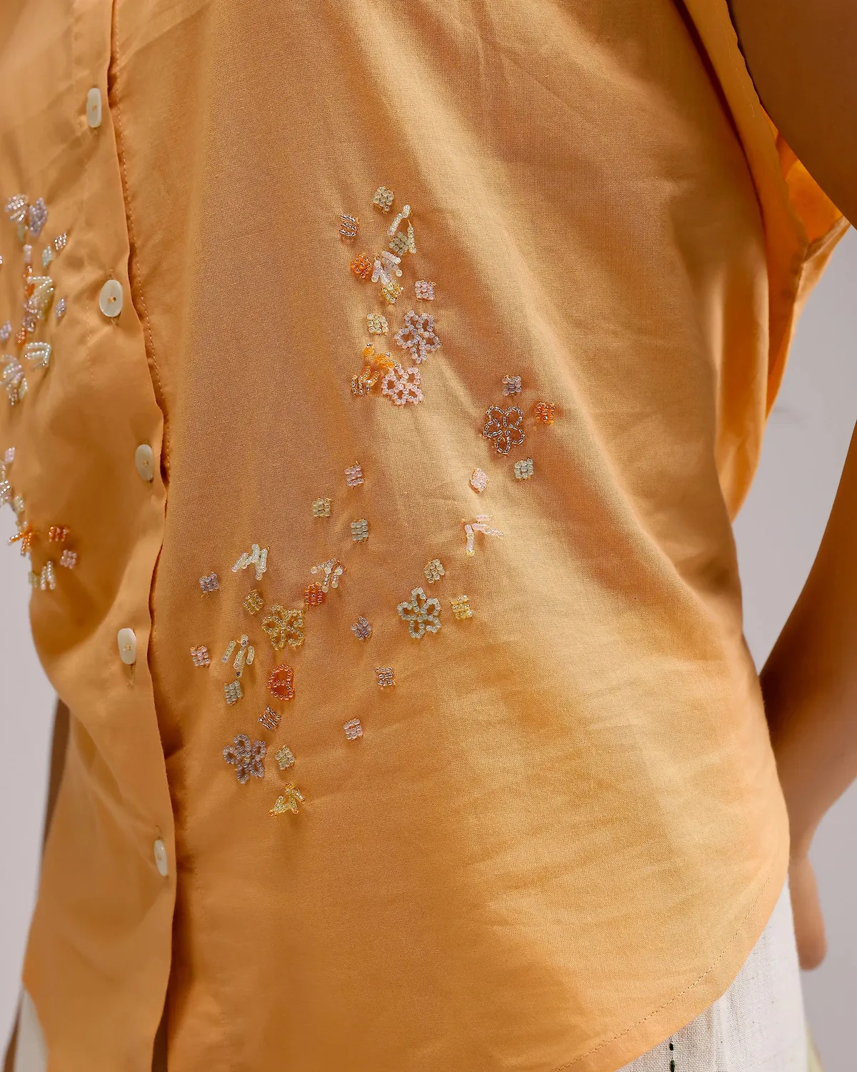 Our Dve Fresh Dew Top crop arancione ruggine in cotone