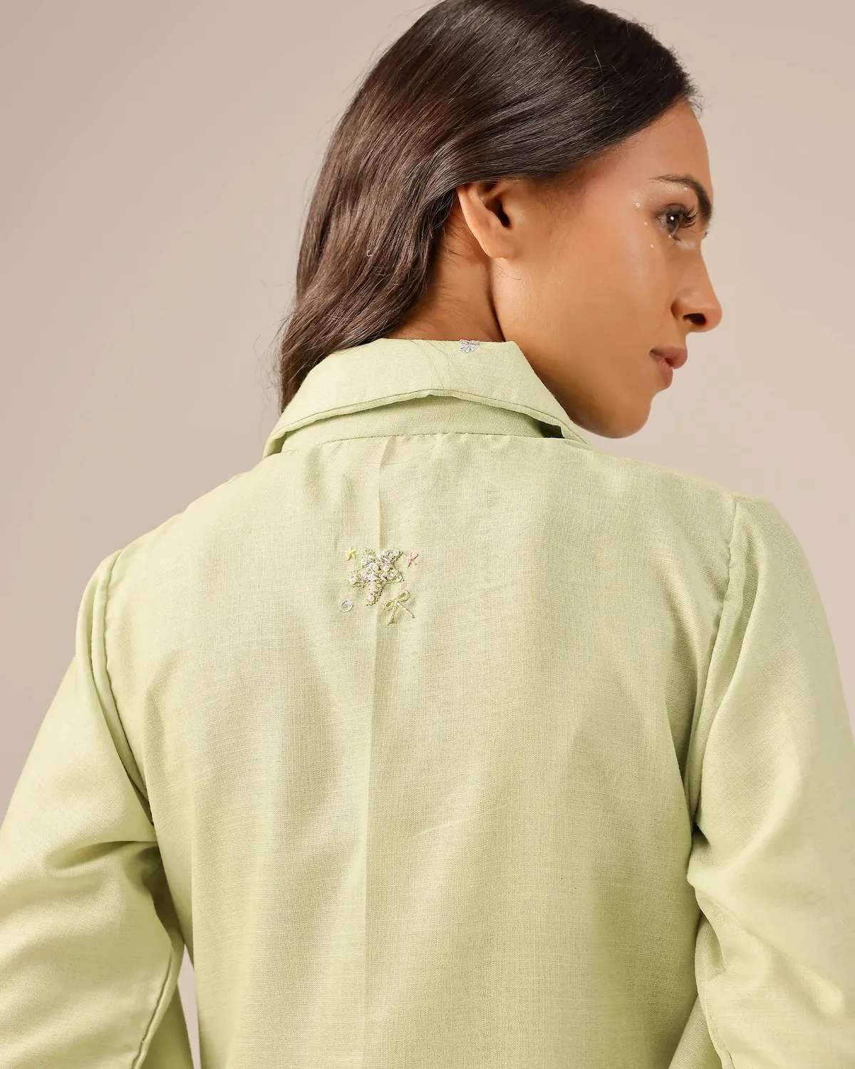 Our Dve Seafoam abito lino verde blu