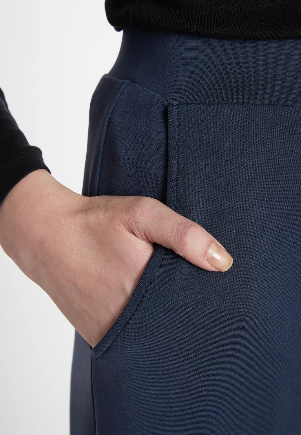 Ana Alcazar Sekani gonna midi jersey blu scuro