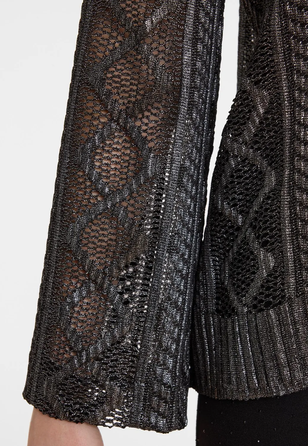Ana Alcazar Ablisa top maglia antracite fantasia