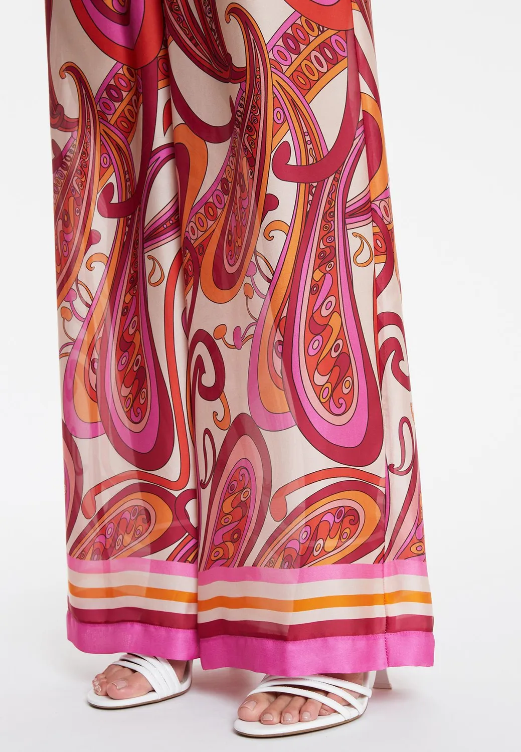 Ana Alcazar Wegora pantaloni chiffon fantasia paisley