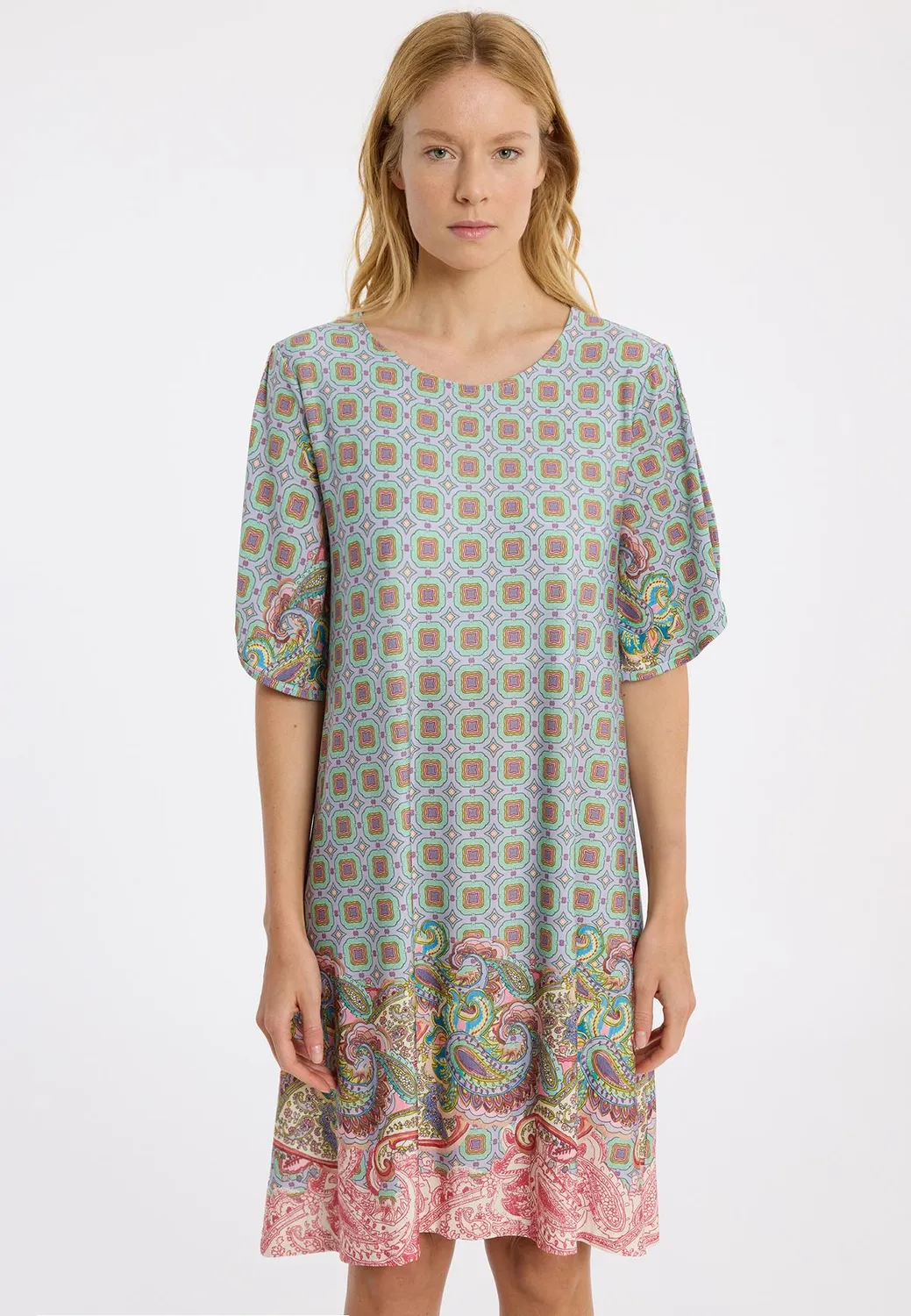 Ana Alcazar Lumis abito chemisier paisley corto