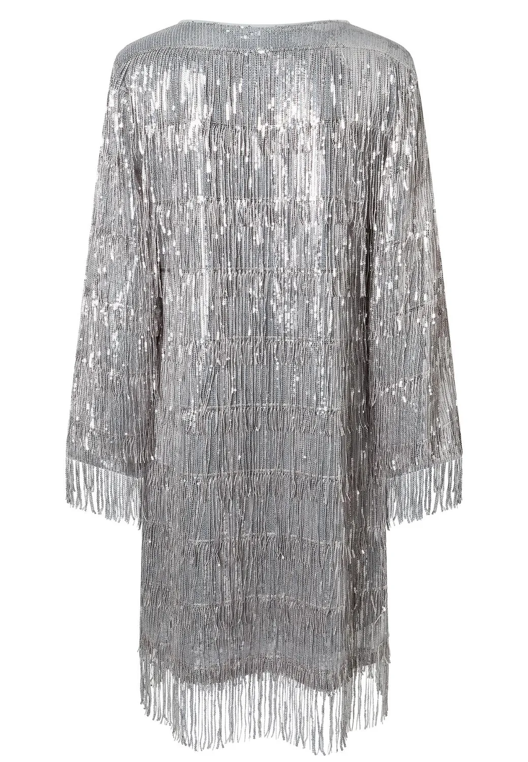 Ana Alcazar Tabora abito cocktail paillettes argento