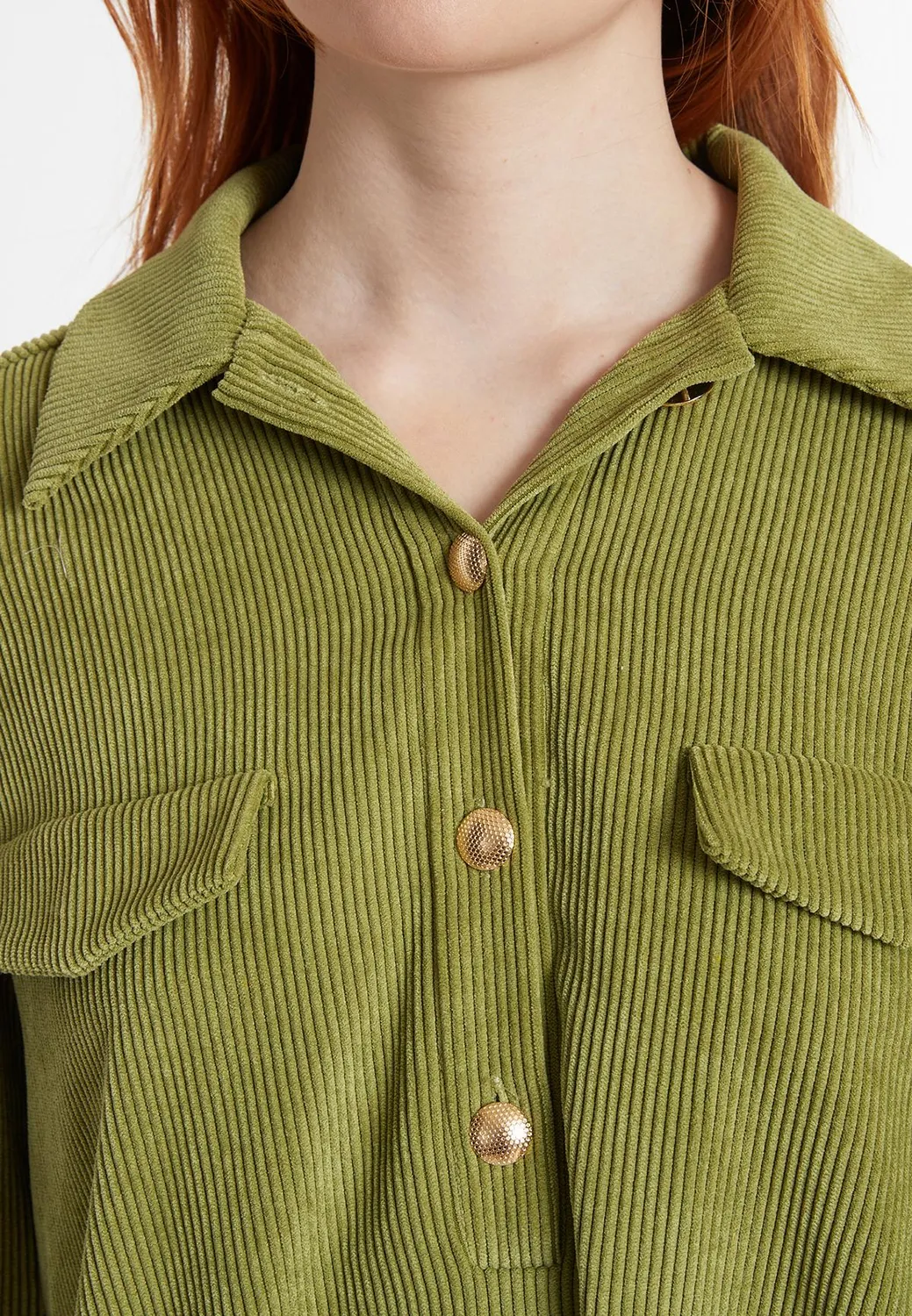Ana Alcazar Sastya abito chemisier velluto verde