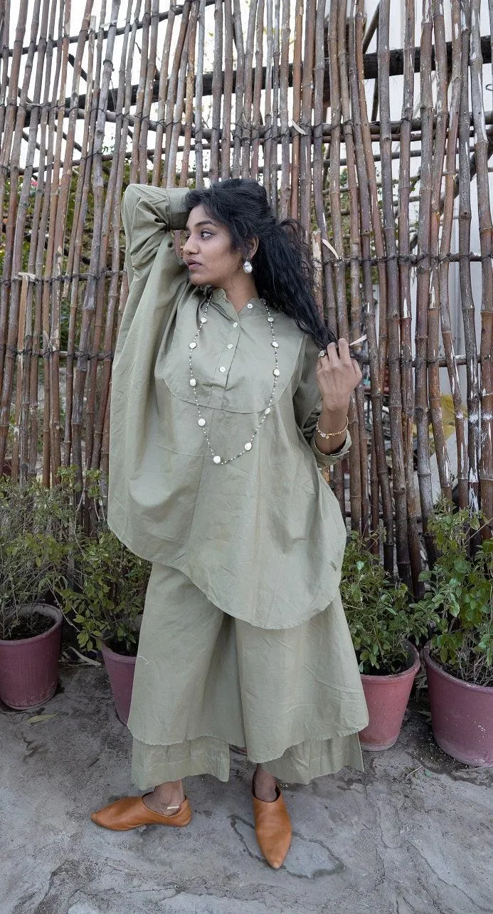 Our Dve Posha Top verde pista cotone taglia unica