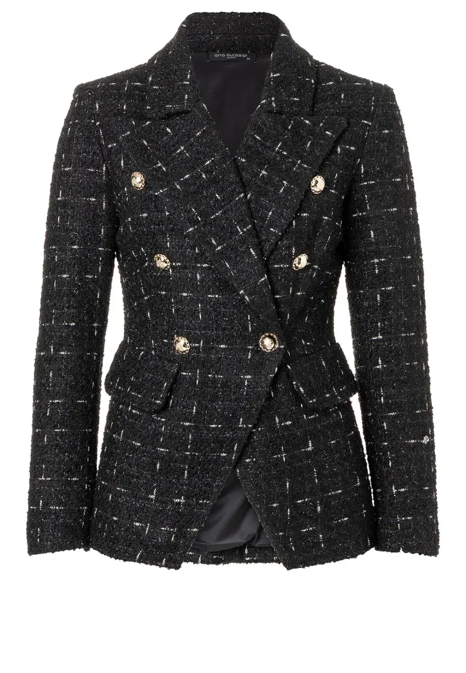 Ana Alcazar Sadira blazer bouclé nero doppiopetto