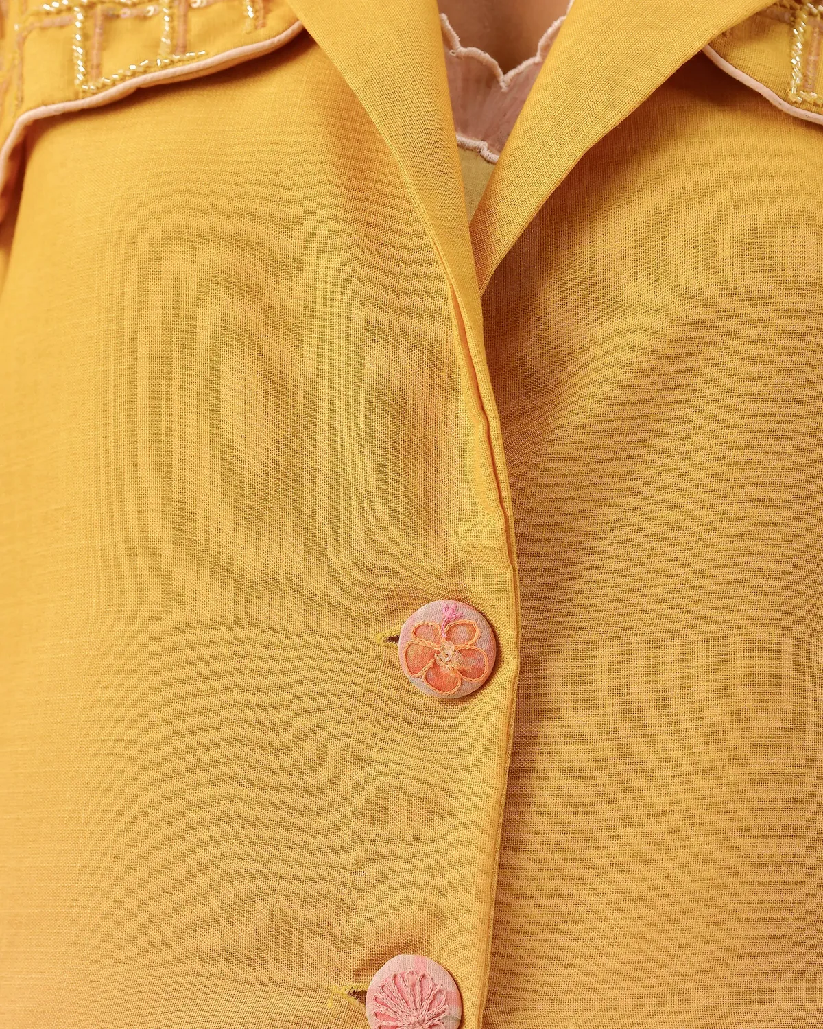 Our Dve Melon Muse giacca giallo lino