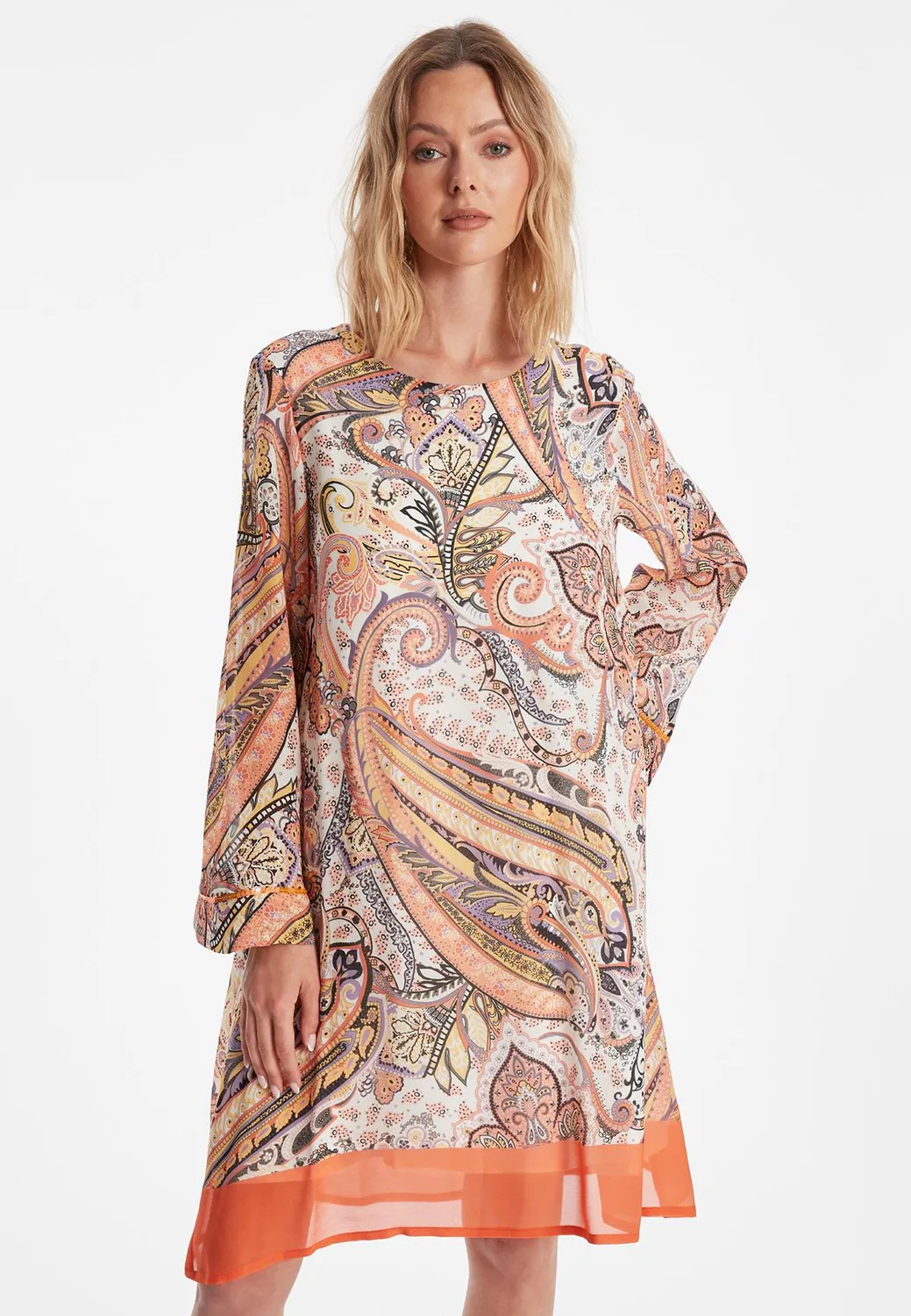 Ana Alcazar Zenna abito chiffon fantasia paisley