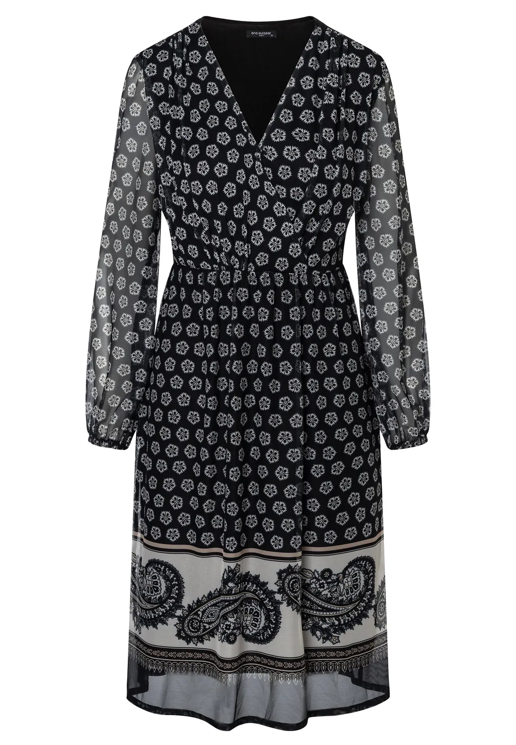 Ana Alcazar Evelo vestito avvolgente nero boho