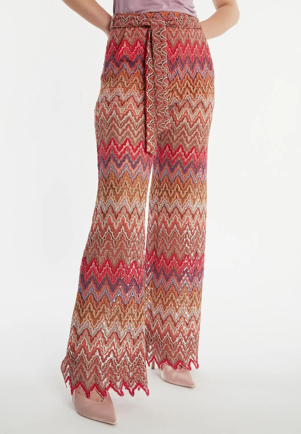 Ana Alcazar Zaybea pantaloni maglia larga rosso