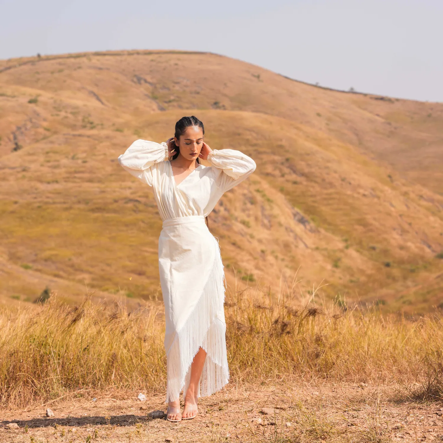 Our Dve Moon Lit top beige cotone