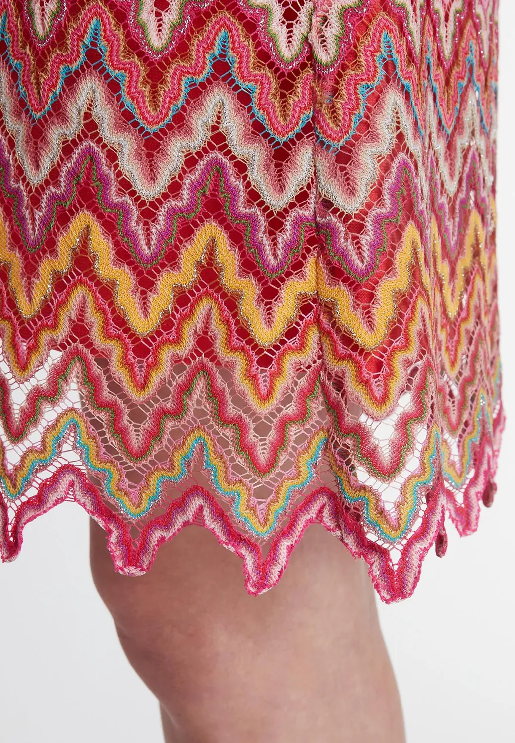 Ana Alcazar Polomi abito knit rosa traforato corto