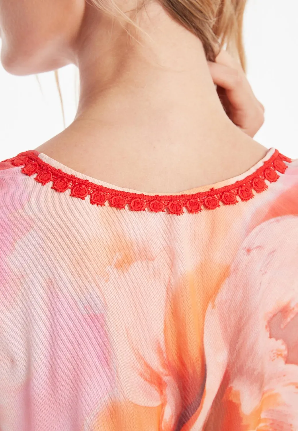 Ana Alcazar Ziasa abito maxi in mesh floreale