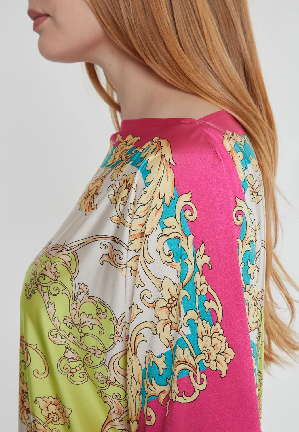 Ana Alcazar Konara top jersey stampa foulard