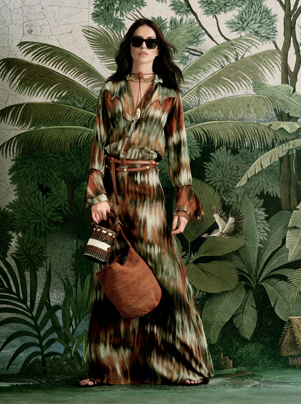 Johanna Ortiz Jungle Oracle cintura pelle marrone vita bassa