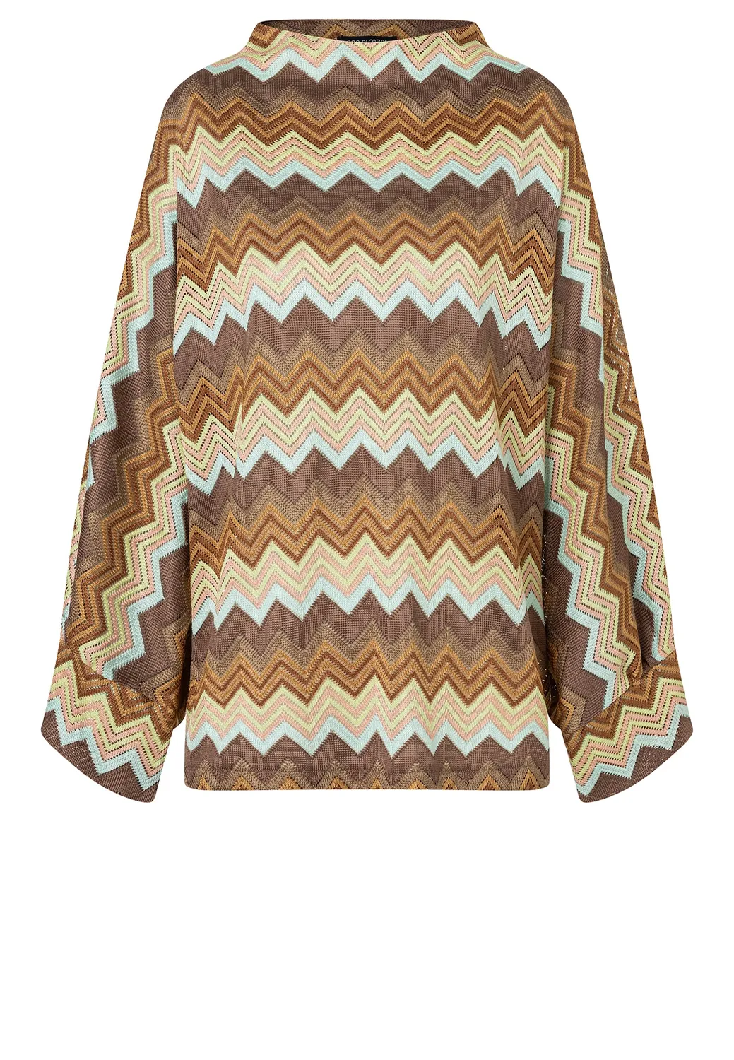 Ana Alcazar Duora top maglia zigzag maniche palloncino