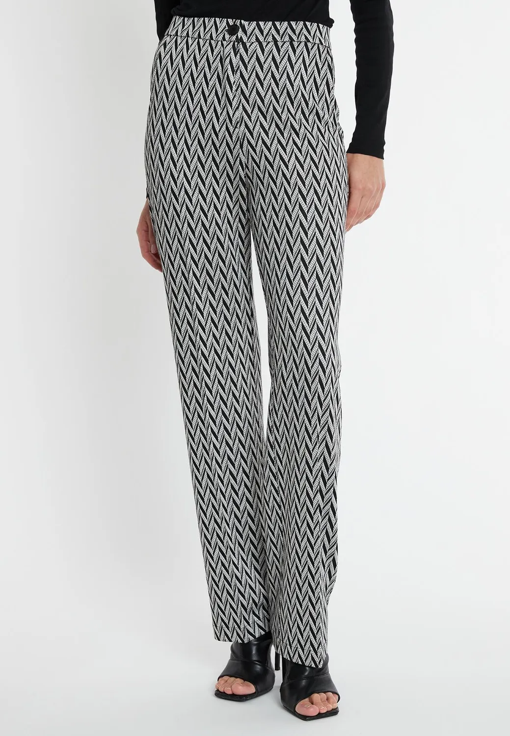 Ana Alcazar Shasia pantaloni lunghi sigaretta zigzag