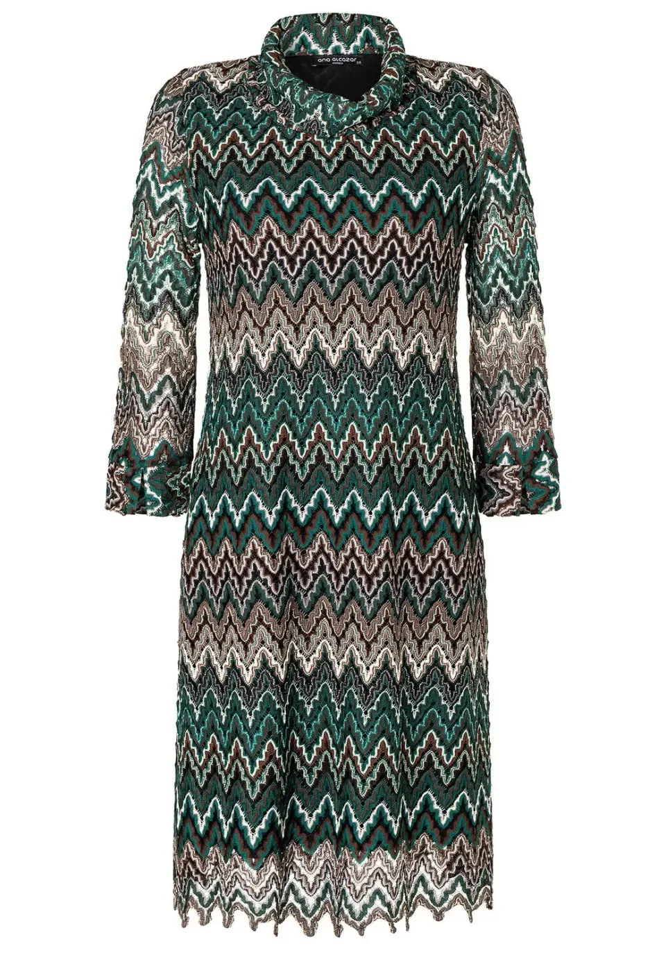 Ana Alcazar Maffa abito maglia zigzag verde