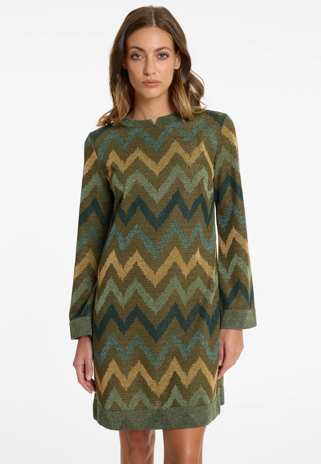Ana Alcazar Ava abito svasato verde lurex