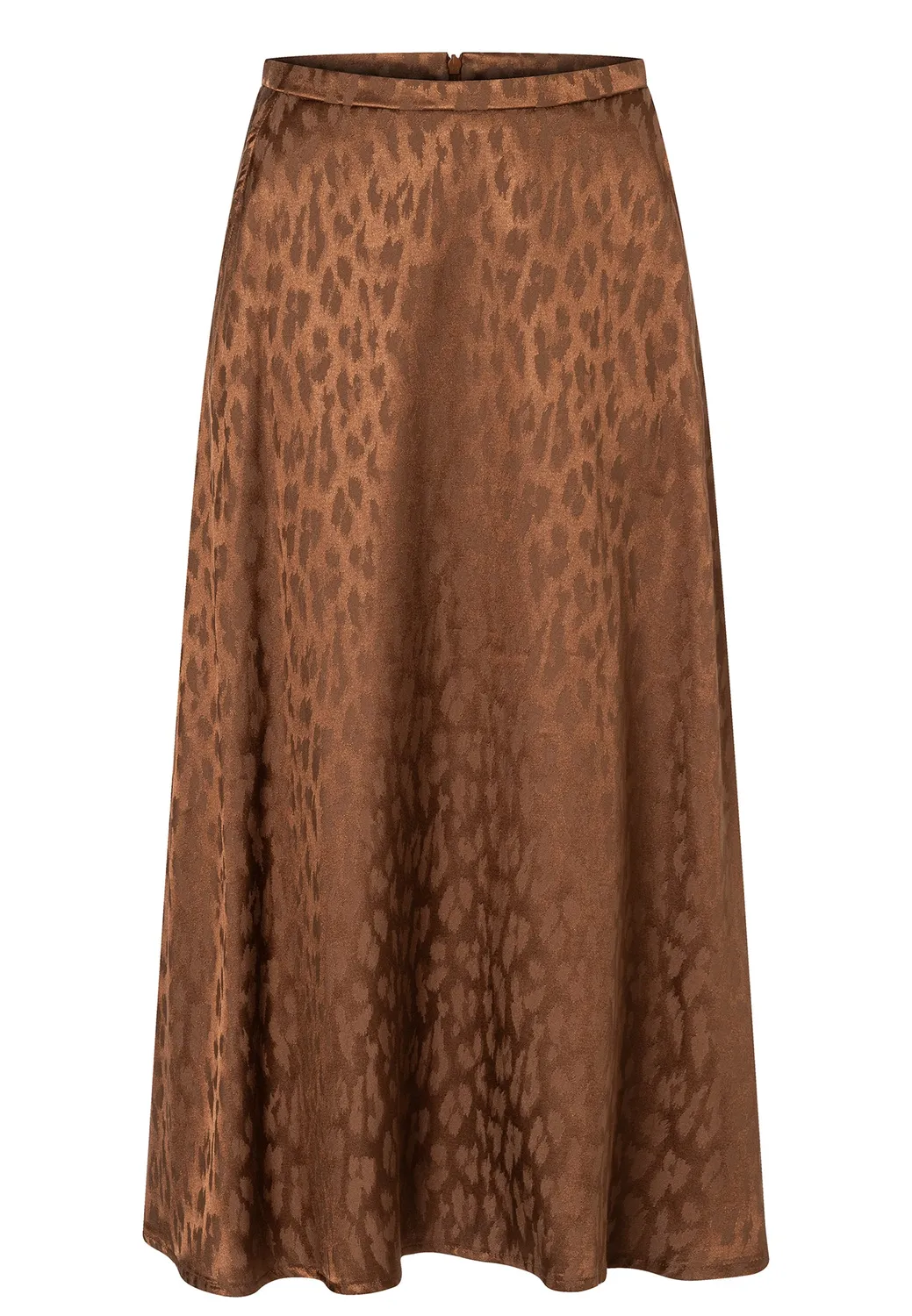 Ana Alcazar Dosia gonna satin midi animalier oro