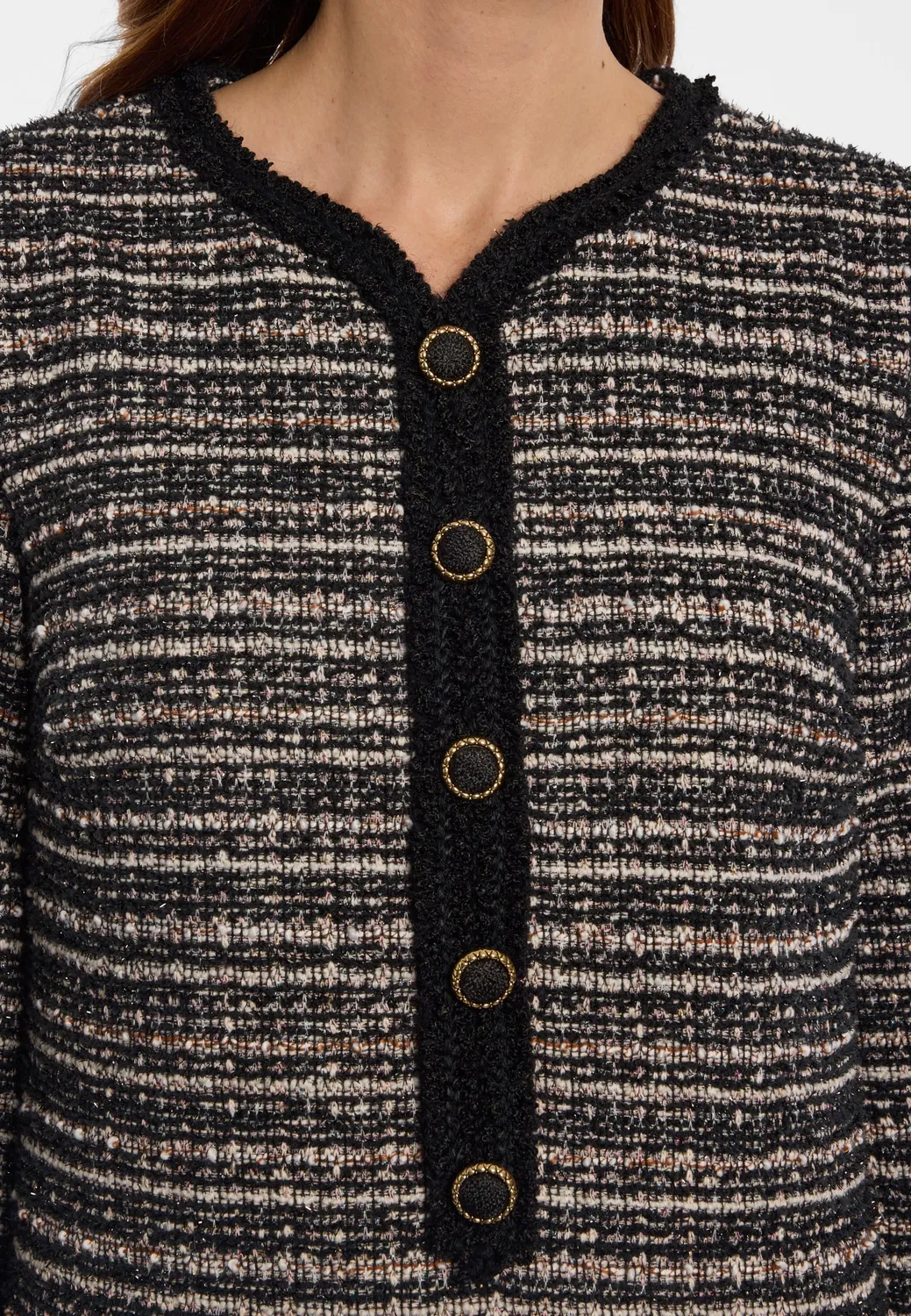 Ana Alcazar Enalisa abito tweed bouclé nero