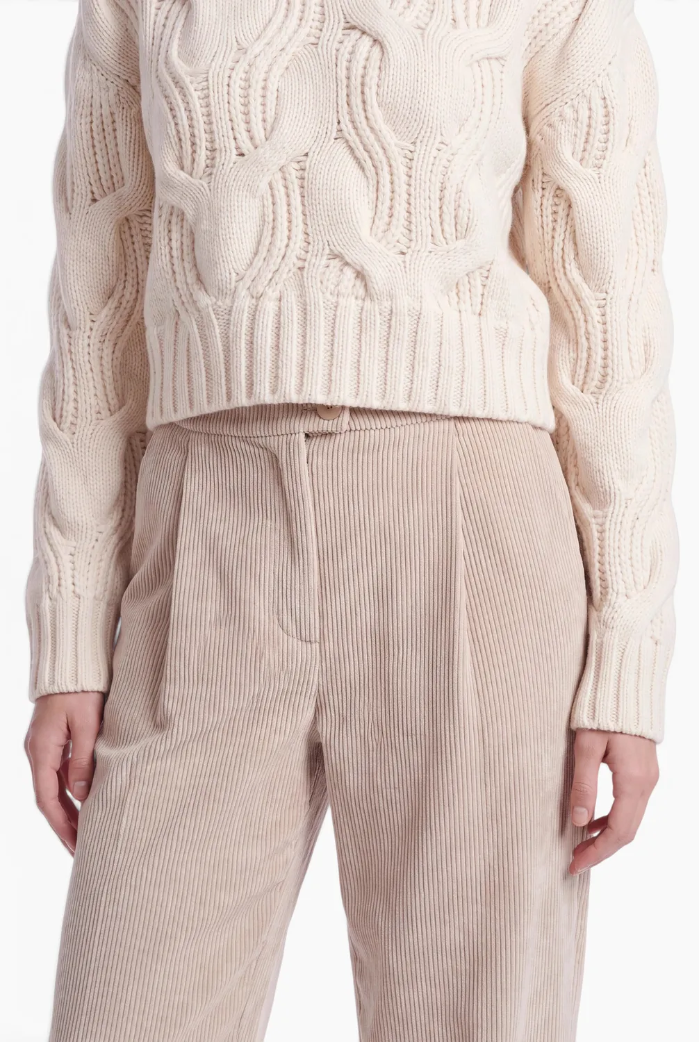 Ana Alcazar Enlimy pantaloni velluto beige
