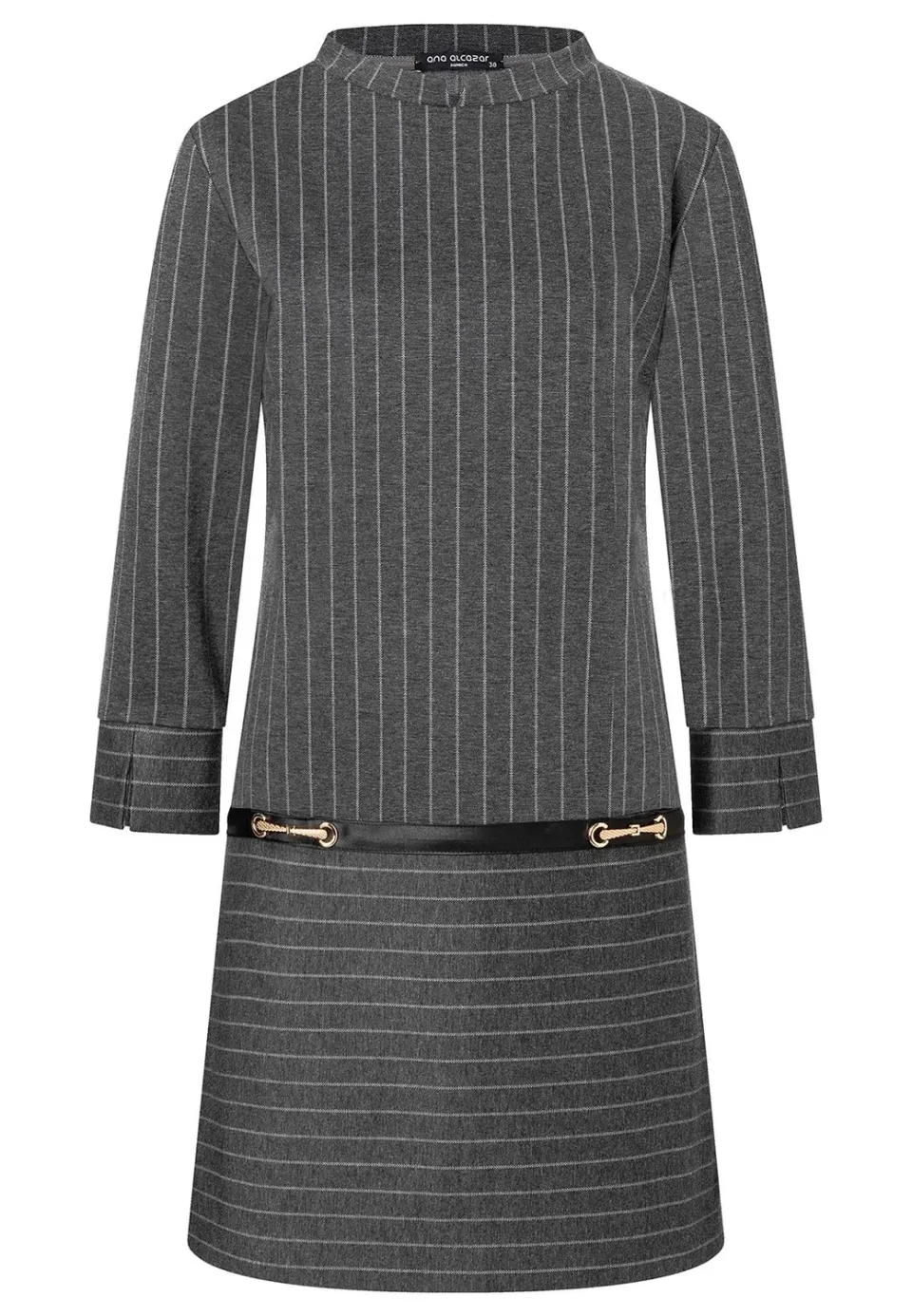 Ana Alcazar Somoni abito jersey gessato grigio