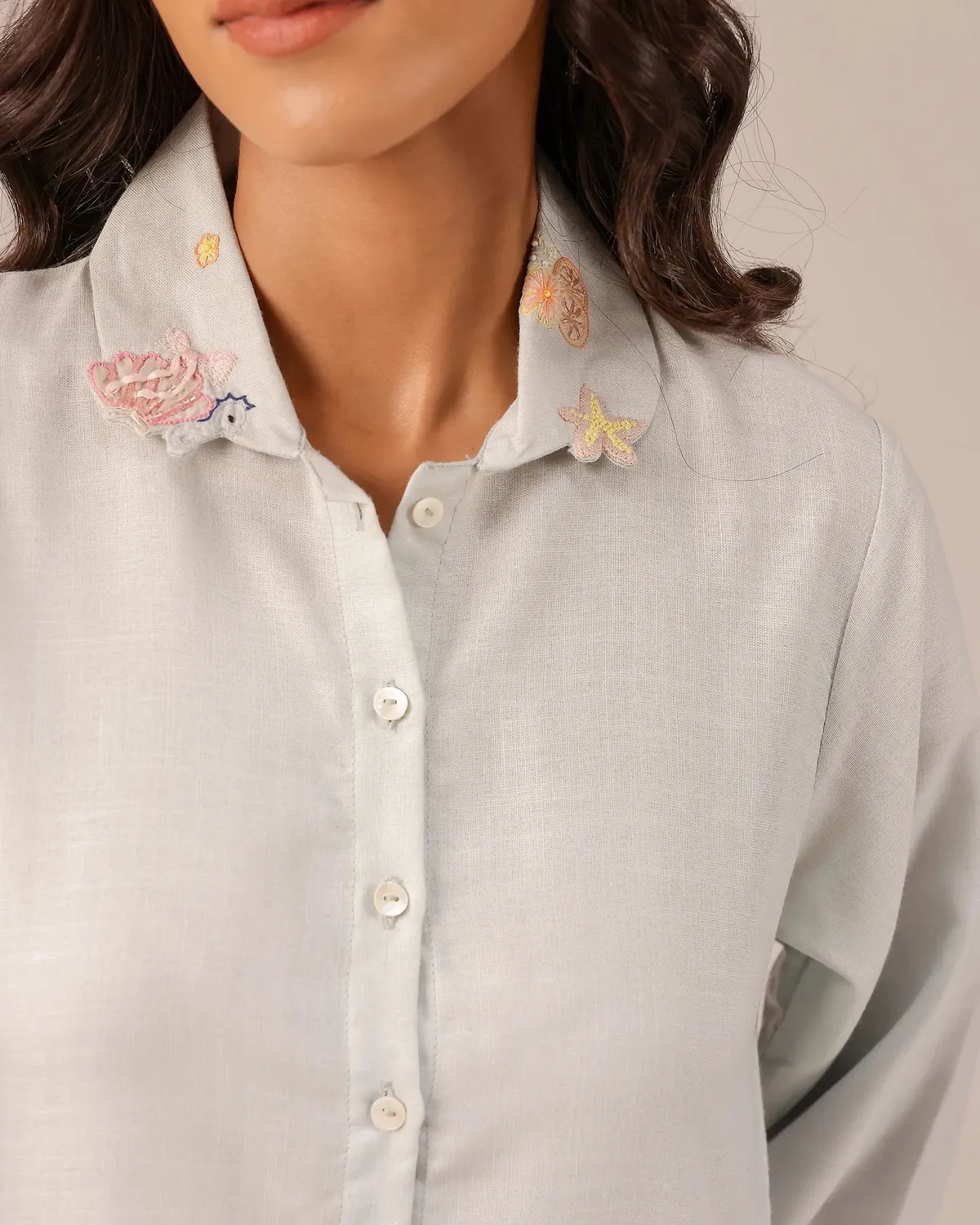 Our Dve Seafoam abito donna grigio lino
