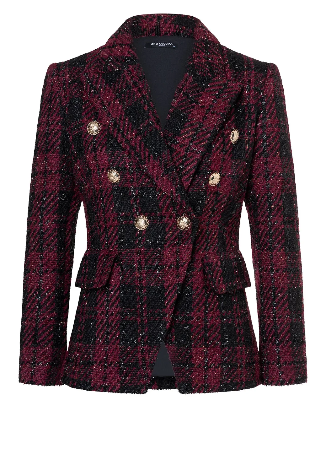 Ana Alcazar Abara blazer boucle nero bordeaux