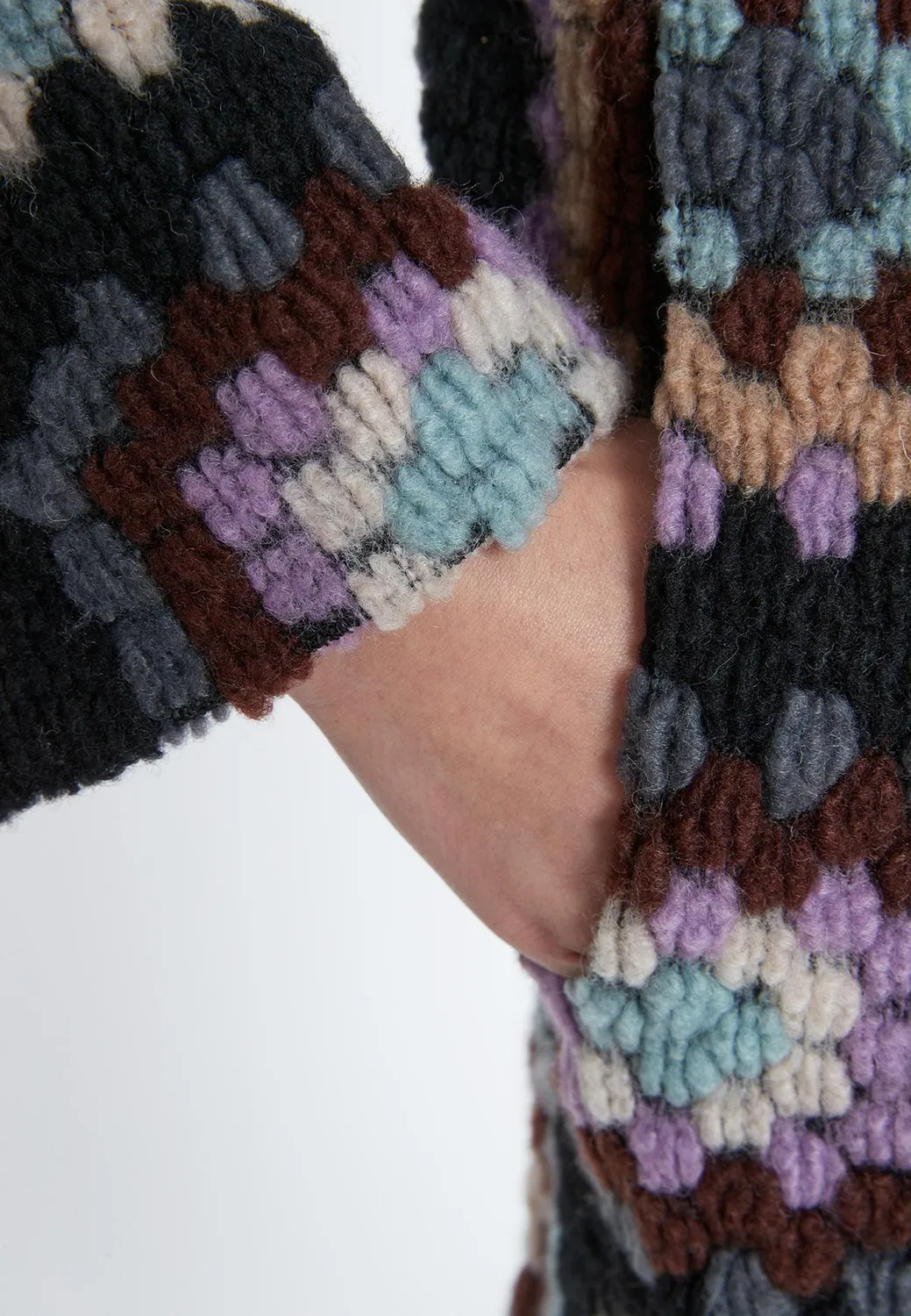 Ana Alcazar Sabora cappotto lana patchwork
