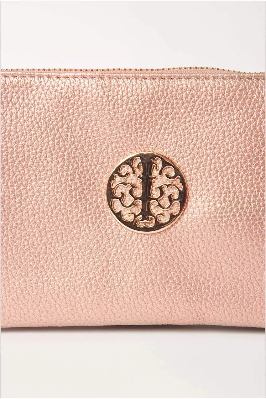 Blue Vanilla Zip Up pochette oro rosa tracolla