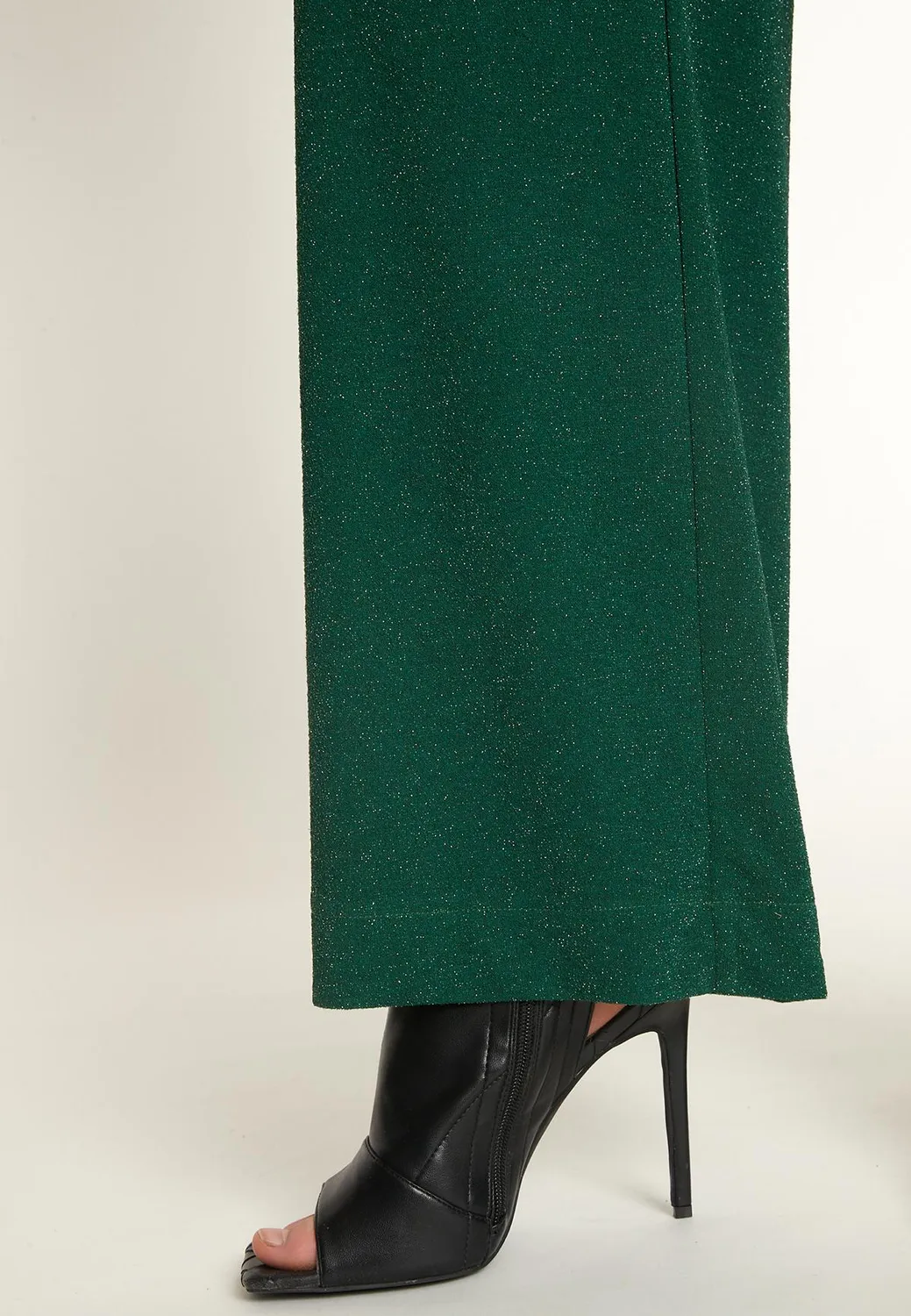 Ana Alcazar Ontea pantaloni palazzo verdi lurex