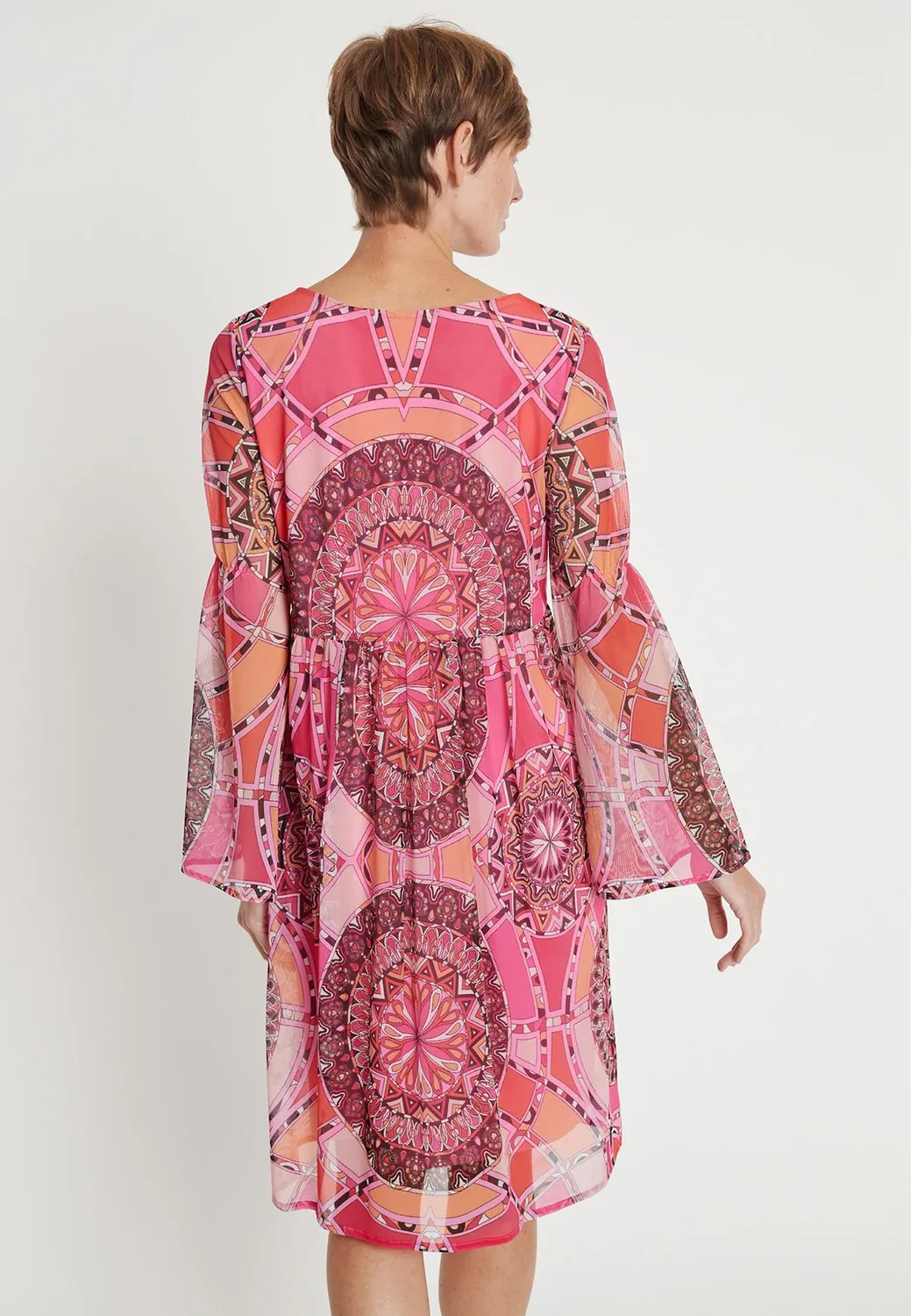 Ana Alcazar Leika abito boho corto fantasia paisley