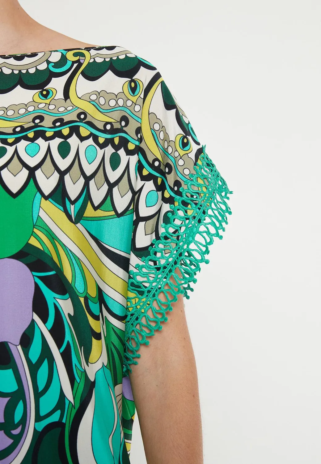 Ana Alcazar Lorisa camicia fantasia maniche pizzo