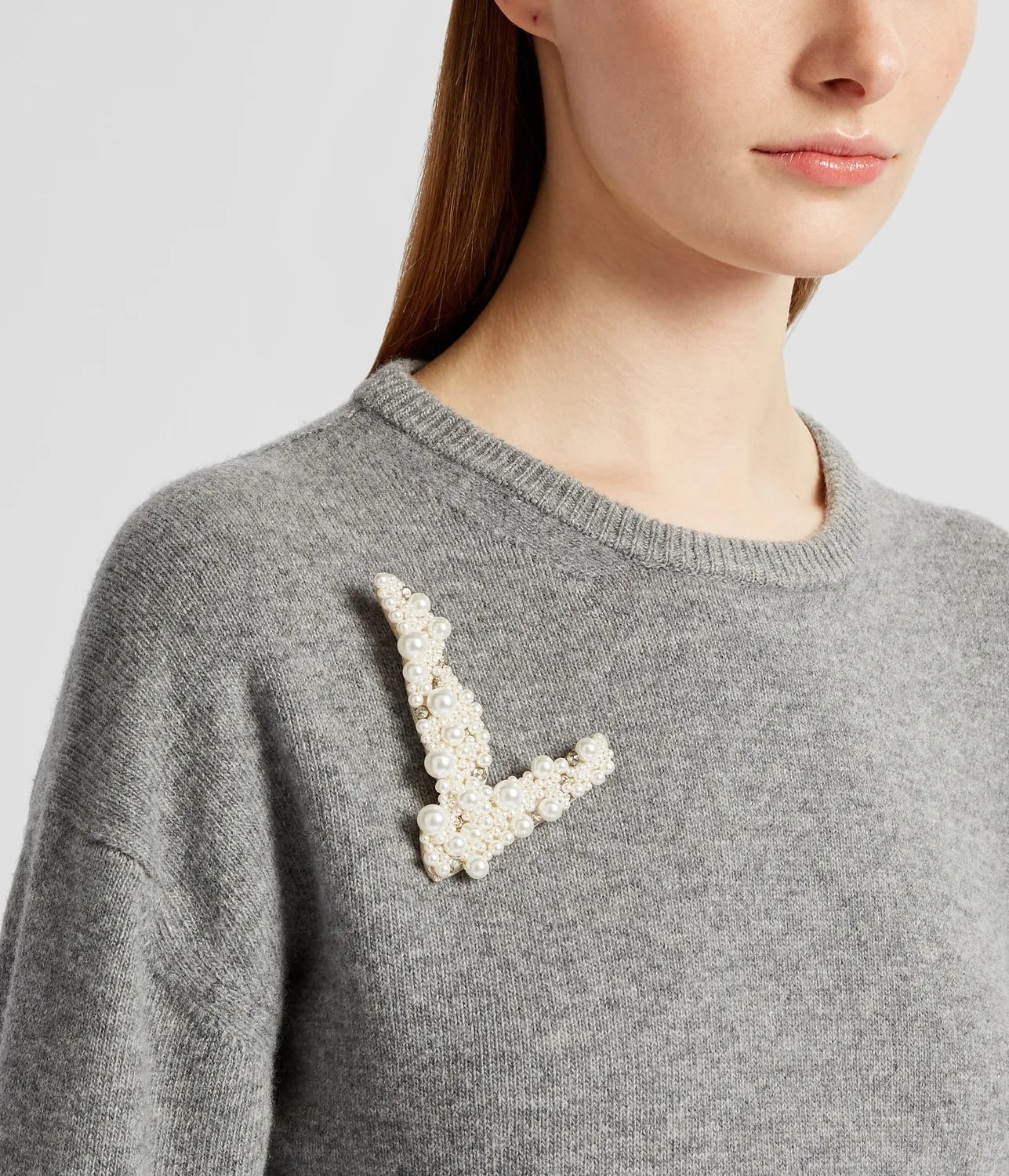 Erdem Pearl Alphabet Brooch L spilla perle iniziale