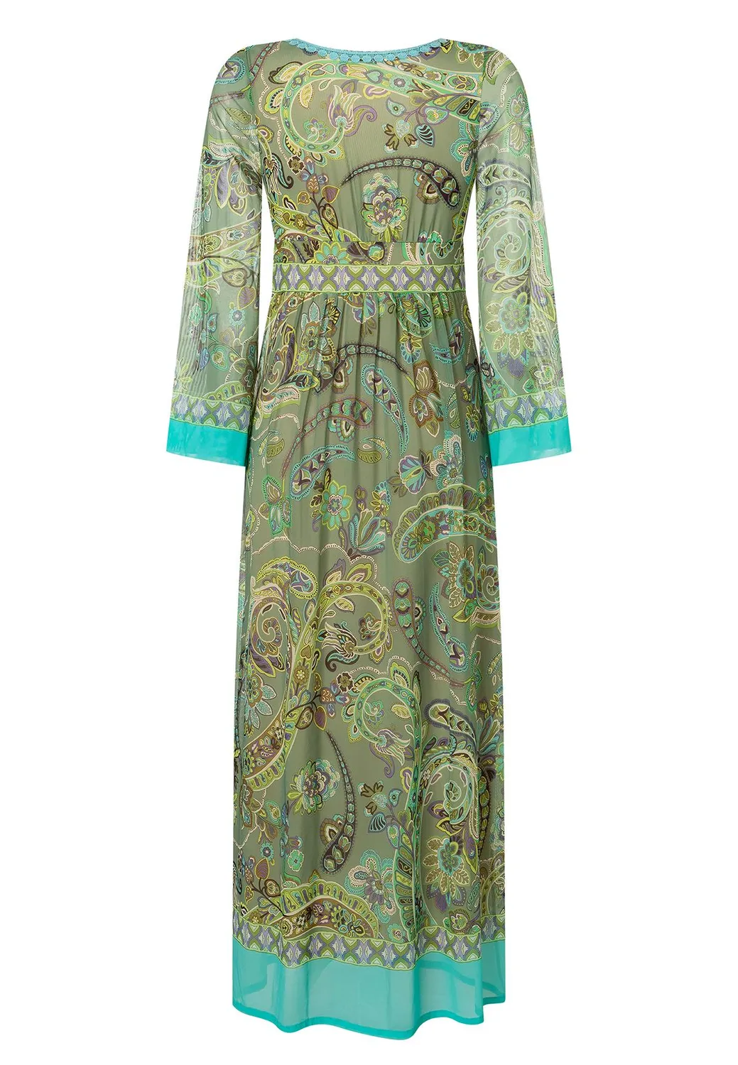 Ana Alcazar Zikora abito lungo paisley verde