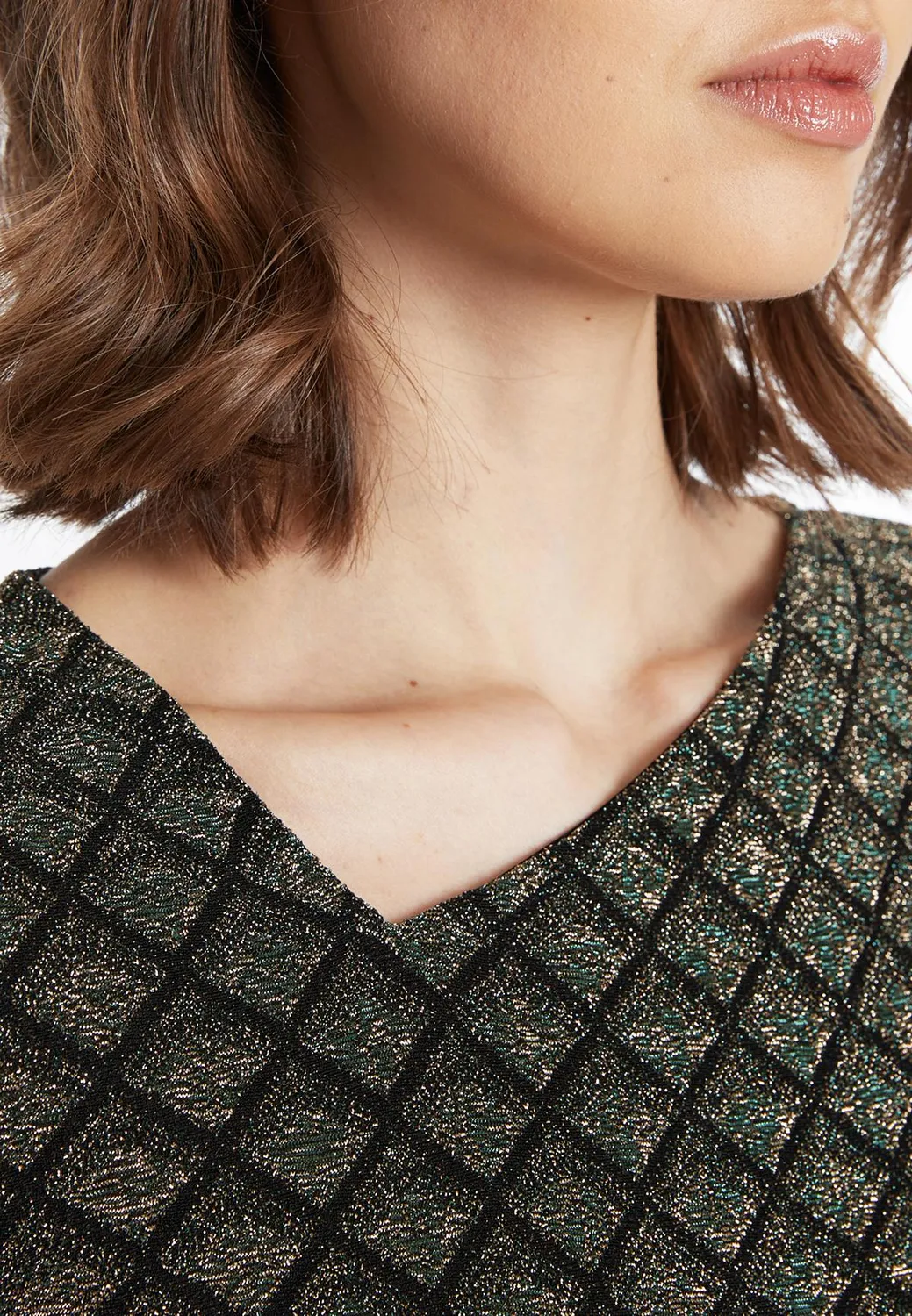 Ana Alcazar Sakony top lurex nero oro