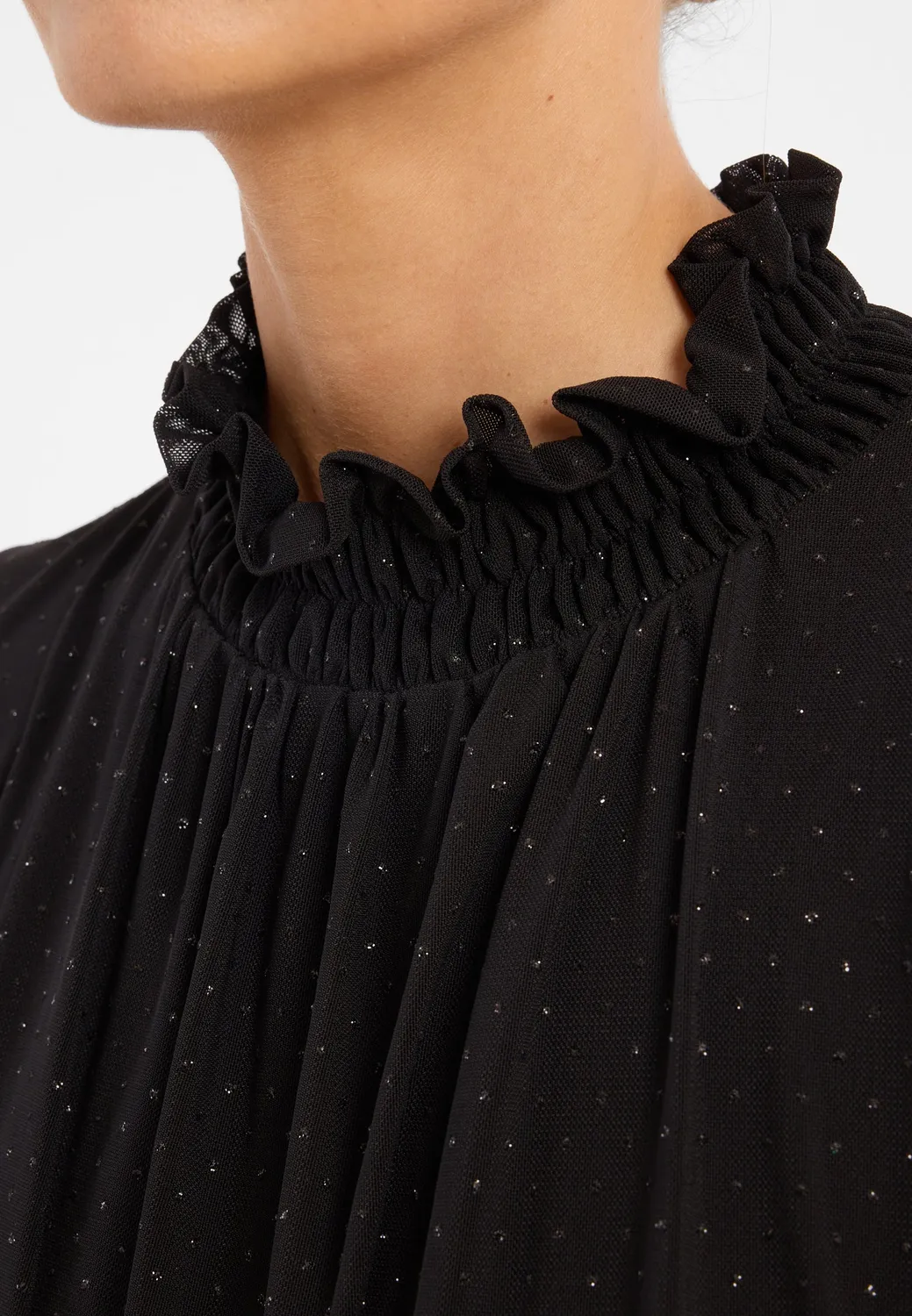 Ana Alcazar Cida abito linea A nero glitter