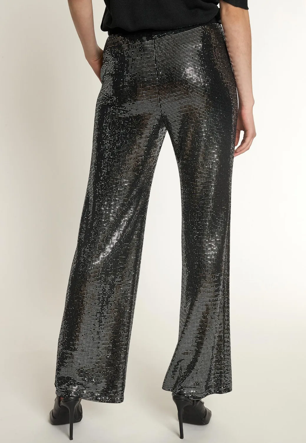 Ana Alcazar Ofyna pantaloni argento paillettes dritti