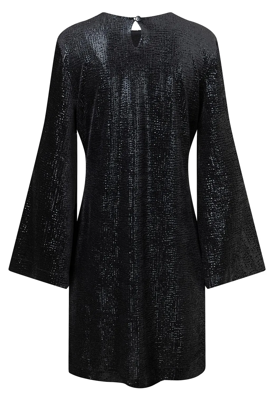 Ana Alcazar Taja abito cocktail nero paillettes