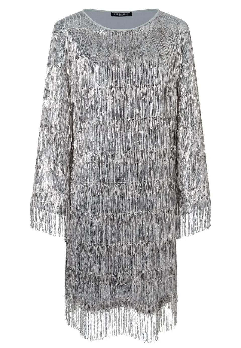 Ana Alcazar Tabora abito cocktail paillettes argento