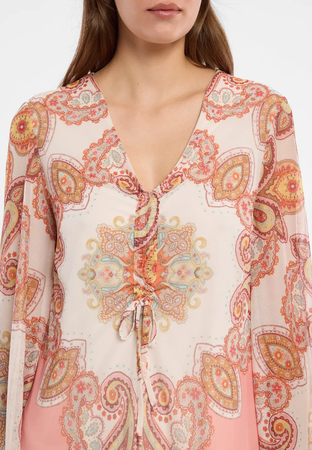 Ana Alcazar Doreniu abito tunica paisley pastello