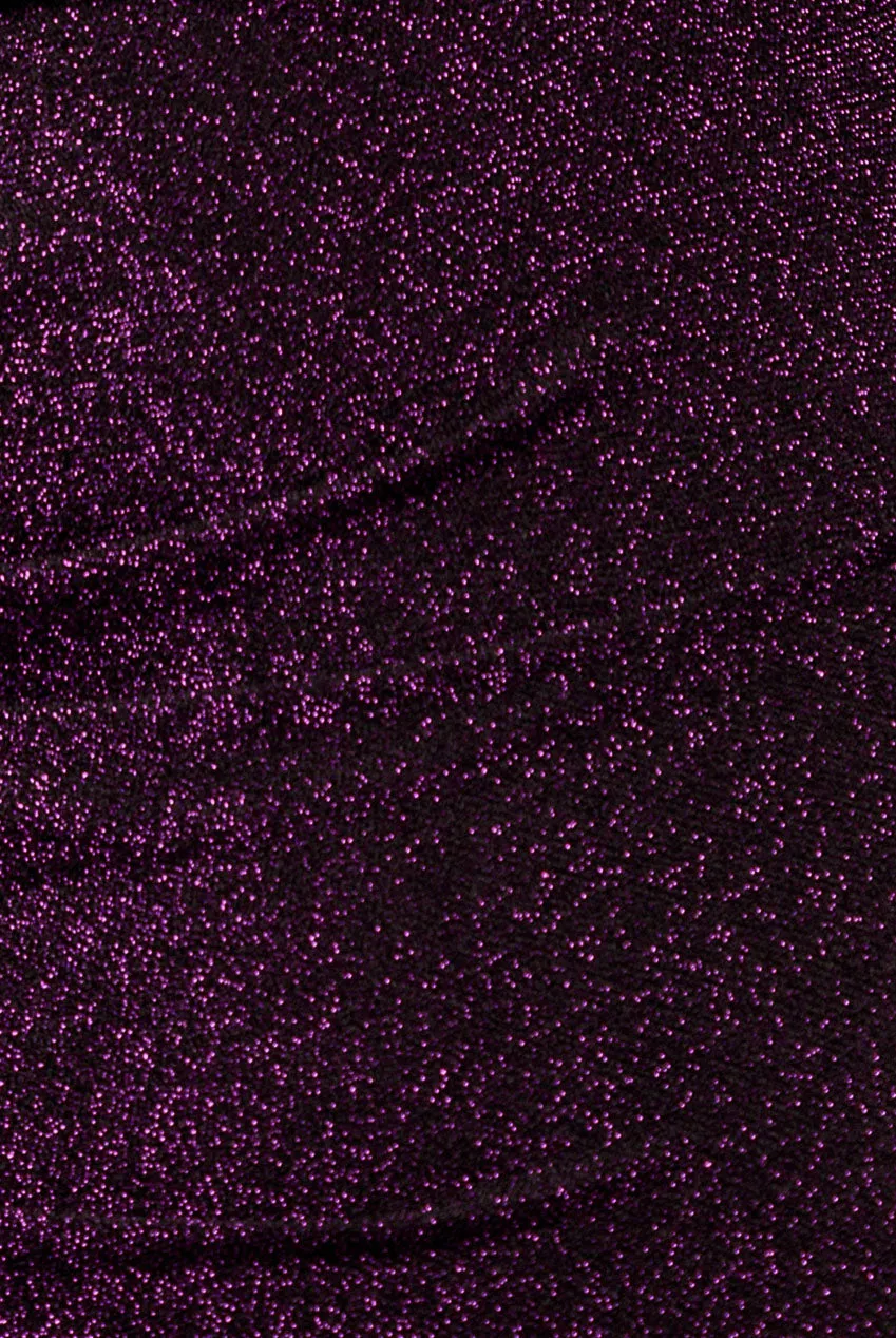 Goddiva Lurex Maxi abito sera magenta spacco