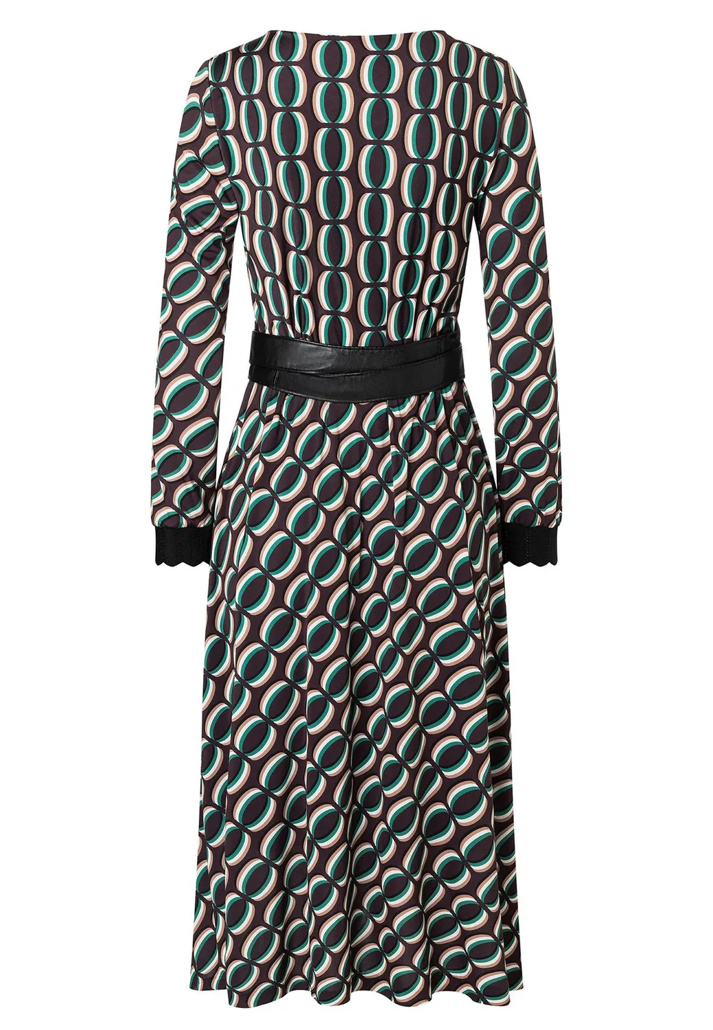 Ana Alcazar Hiosa vestito midi fantasia collo ampio