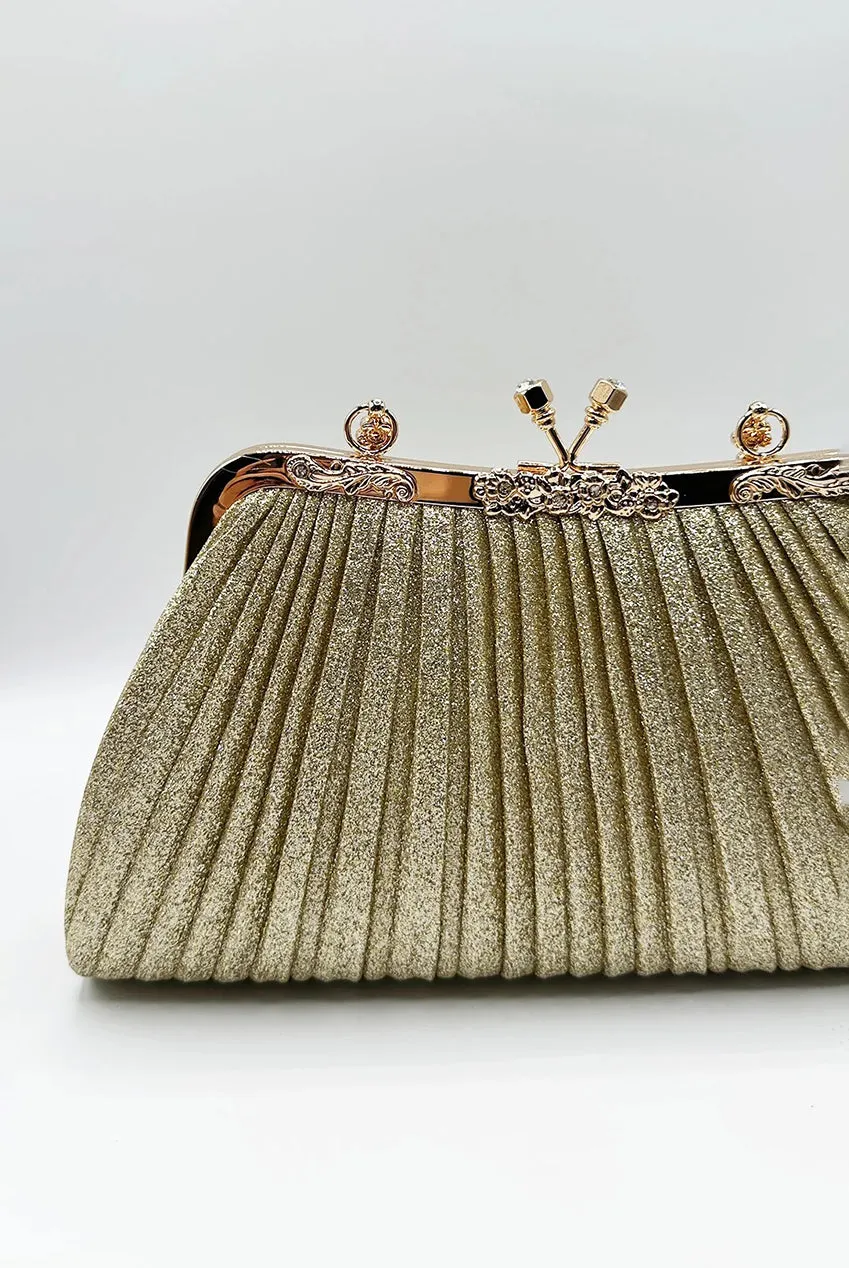 SVNX Glitter pochette oro metallizzata catena