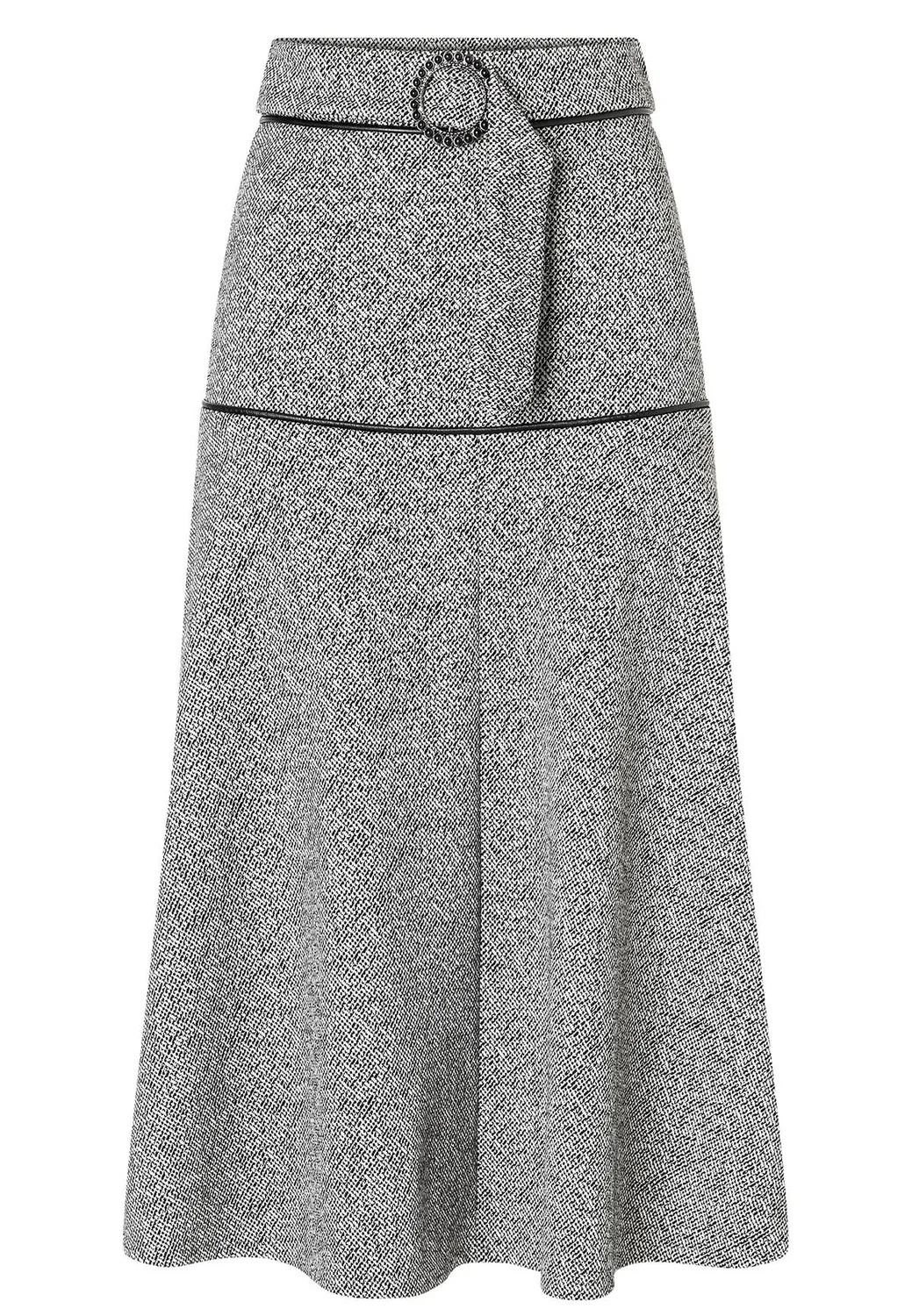 Ana Alcazar Alora gonna midi tweed grigia